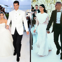 Kim's Wedding Dress to Kanye Vs Her Kris Humphries Gown  